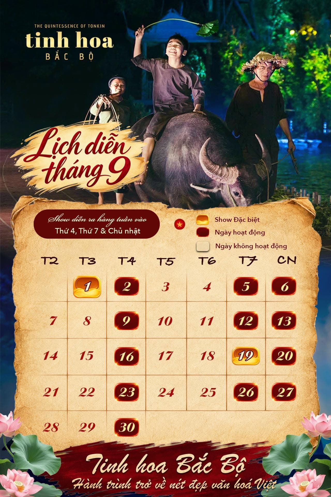 lịch diễn show tinh hoa bắc bộ
