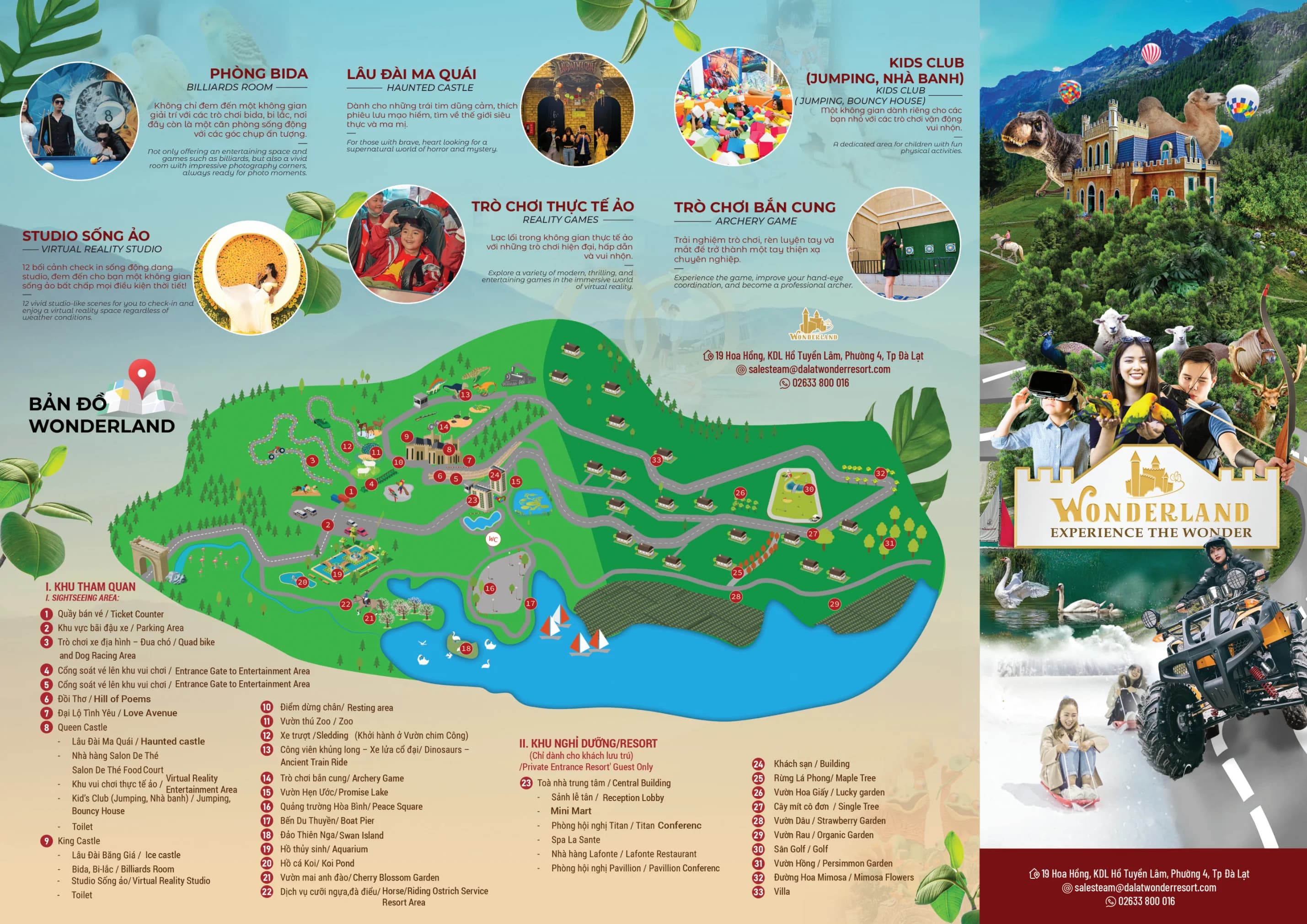 bản đồ Wonder Land Đà Lạt